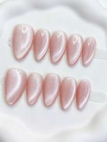 Zysa 10pcs Handmade Nails Press On Nails Short Nails For Summer Vacation Graduation Party - Multicolor - View 3