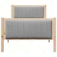 vidaXL Cadre de lit avec tête de lit Marron et gris clair 90x200 cm - Castano - Visualizzare 5