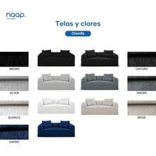 Sofá Cama de Chenilla Teddy |   Diseño Convertible |   Hecho 100% de Espuma |   Comodidad y Versatilidad |   200x100x65 cm (Marfil) - Marfil - Ver 10