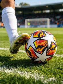 1pc Size 5 Football For Team Sports, Suitable For Adults, Students, Youth Training, PU Material Multi-Color Football, Beach, Grass, Concrete, Indoor And Outdoor Universal Football - Multicolor - View 5
