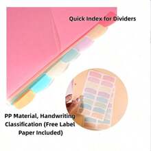 6/8/12pcs Durable Multi-Color Plastic Binder Dividers Set With Labels, 3-Hole Punched Letter Size Page Dividers For Office And Organization, Assorted Colors, 8-Piece Polypropylene Divider Set With Pockets, 3-Ring Binder Labels, Themed Divider With Pockets, Premium Notebook Inserts, Vibrant Multi-Color - Multicolor - View 9