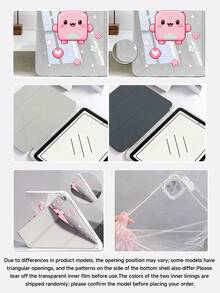 Pink Pixel Monster Tablet Protective Case Compatible With IPad 9.7/10.2/10.5/10.9/12.9/Pro 11, 10th Gen, 11(A16)2025(11 Inch), Suitable For Samsung Galaxy Tab S6 Lite 10.4 Inch, Suitable For Kindle Paperwhite 12th Gen 2024, Kindle (11th Gen-2024 Release), Shockproof, Stand/Auto Wake/Sleep, Y-Fold Tablet Cover, Multiple Viewing Angles, Party Birthday Gift, Highly Attractive Aesthetic Gift - Multicolor - View 7