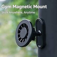 1 PC Strong Magnetic Base Stand For Gyms And Dance Studios: Allows You To Easily Monitor Your Movements And Make Better Adjustments. Also Suitable For Kitchens And Bathrooms. Wall-Mounted Phone Holder For Photography. - Black - View 2