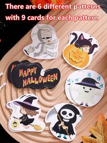 54pcs Halloween Cartoon Pumpkin Ghost Cute Lollipop Cards, Paper Insert Candy Cards, Party Gift Packaging - View 11