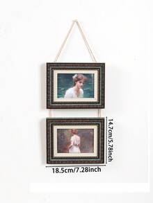 Vintage European Style Hanging Rope Photo Frame Set, Home Decor Atmosphere Photo Wall Frame, Can Decorate 5-Inch Photos, Suitable For Bedroom And Living Room Wall Hanging - Multicolor - View 4