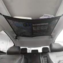1pc Car Roof Storage Mesh Pocket, Elastic Hanging Bag, Car Interior Organizer Bag, Travel Supplies Storage Bag - A - View 6
