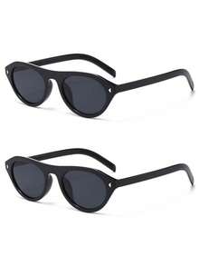 1PC/2PCS Women's Sunglasses New Personalized Retro Oval Frame Minimalist Cool Chic High-End Texture Daily Street Commute Outfit Driving Travel Beach Vacation Photo Versatile Style - Multicolor - View 6