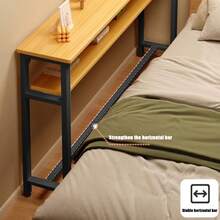 Mesa de Entrada de 2 Niveles, Mesa Consola Estrecha y Larga para Sala, Dormitorio o Pasillo - Marrón + Negro - Ver 4