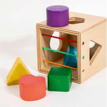 Montessori Geometric Shape Matching Toy Children's Intelligence Box Wooden Sorter Color Recognition Educational Blocks - Multicolor - View 9