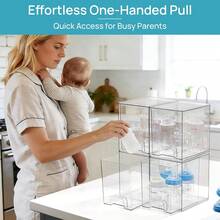 Vtopmart Stackable Storage Drawers, Acrylic Organizer With 24 Non-Slip Mats, Bathroom Organizer For Changing Table, Bathroom (5 Pack: Wide + Tall + Small) - 4-pack-height - View 5