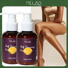 2 Packs MELAO Self Tanning Lotion, 100g/3.53oz Natural Sunless Tanner, Long-Lasting Golden Tan Lotion For Body & Face, Streak-Free Formula - 2個 - 查看 3