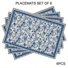 Rectangular Polyester Placemat, Blue And White Chinese Peony Floral And Blue Border Print, Waterproof Heat-Resistant Washable Table Decor Mat, Suitable For Table Decoration And Heat Insulation - Multicolor - View 19