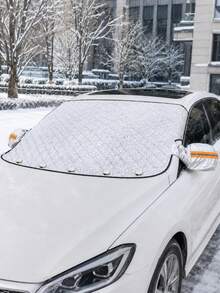 Pare-soleil de pare-brise avant de voiture, pare-soleil de pare-brise extérieur avec protection UV, rideau de soleil isolant thermique, couverture magnétique contre la neige, le givre et la glace, couverture de rétroviseur, imperméable et pliable toutes saisons, convient aux SUV et berlines, accessoires extérieurs de voiture - A - Voir 10