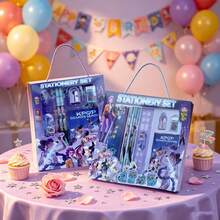 K POPThemed Complete Stationery-Assorted K-Pop Idol Group Essential Supplies Including Pencils,Ruler,Pencil Sharpener,Eraser Vibrant Idol Character Art Designs,Gift-Ready Boxed Packaging Daily Study&Creative Projects,Collectible K-Pop Fan Merchandise - Multicolor - View 1