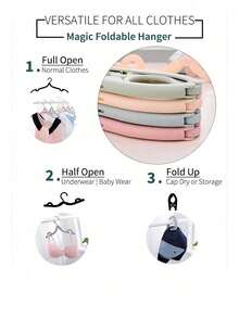 10pcs Travel Hangers, Portable Folding Hangers (No Clip), Foldable Drying Rack, Anti-Slip Design, Suitable For Retail Stores And Cruise Travel Essentials (Random Color) - Multicolor - View 5