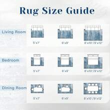 8 X 10 Inch Washable Living Room Rug: Large Soft Abstract Neutral Non-Slip Low Pile Rug, Modern Rug For Bedroom, Kitchen, Nursery, Office, Indoor Dining Room - Blue - View 8