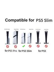 Compatible With PlayStation 5 Slim, Game Console Disc Version Cooling Stand, P5 Slim Base Stand Vertical Stand Practical Game Accessory - Black - View 6