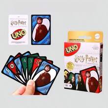 限量版 Mattel UNO 卡牌遊戲,魔法巫師主題配對遊戲,包含特殊霍格華茲規則卡,便攜互動遊戲,適合旅行與家庭聚會,給波特迷與兒童的完美生日與聖誕禮物 - Card - 查看 7
