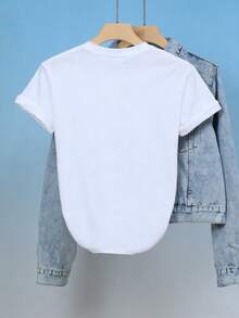 Y2K Women's Casual Summer T-Shirt, Retro Casual T-Shirt With Cartoon Of A Good Boy And A West Highland White Terrier For Pet Owner - 白色 - 查看 2