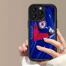 Funda para móvil Cruz Azul La Máquina, compatible con fundas para Samsung, Apple, VIVO, OPPO, , ,  y Honor. Fabricada en TPU, ofrece protección contra golpes y caídas. - Negro - Ver 4