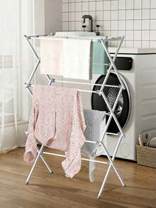 Three-Layer Foldable Drying Rack With Stable Support Frame, Multi-Rods For Large-Capacity Drying, Foldable To Save Space, Suitable For Clothes And Bed Sheets, Delivers Good Ventilation For Quick Drying - View 4