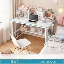 Escritorio, mesa de ordenador para dormitorio, mesa de juegos, mesa blanca, mesa de ordenador para casa, mesa de maquillaje para niñas, mesa sencilla para estudiantes - Mesa mejorada de 100 cm | Color madera silvestre - Ver 6