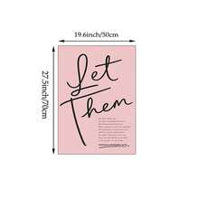 1pc Let Them Quote Wall Art Minimalist Inspirational Canvas Print Paintings|Aesthetic Pink Motivational Wall Decor For Bedroom,Living Room Or Office,Self Love Affirmation Poster,Mental Health Gift For Her,Unframed,Wooden Hanging Scroll Or Framed - Quote - View 18