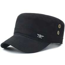 1 pieza Gorra de béisbol de parte superior plana lavada para hombre, gorra casual ajustable con protección solar, adecuada para viajes de primavera/otoño, playa, fiesta - Multicolor - Ver 20