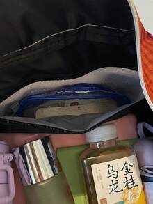 Dedoo 1件純色聚酯纖維大容量托特包，可用作旅行包或健身包，適合返校、外出和健身運動 - 灰色 - 查看 10
