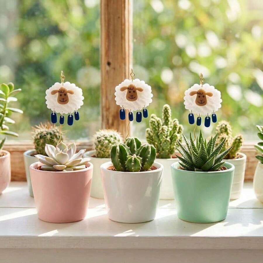 Marcadores de plantas de interior lindos - Adorables accesorios para plantas suculentas, estacas de decoración para plantas en maceta, regalos de decoración de plantas encantadores, adecuados para amantes de las plantas - A - Ver 1