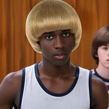 New Men Black Bowl Cut Mushroom Short Full Wig Smooth Synthetic Hair Adjustable Breathable Cap Natural Hairline Adult Male Daily Party Cosplay Labor Day Fall Holiday Wigs Cosplay Wigs Halloween Costume Wigs - Flax Gold - View 10