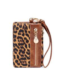 FOREVER MIYIN Billeteras pequeñas con correa de muñeca con estampado de leopardo minimalista para mujeres, billetera con múltiples ranuras para tarjetas, billetera de muñeca plegable, uso diario, útiles escolares, monedero - Multicolor - Ver 14