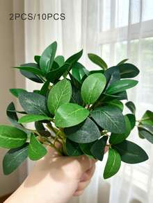 10/2pcs 12cm Mini Artificial Leaves Decoration, Suitable For Home New Year Decor, Outdoor Garden Wedding Bouquet, Living Room DIY Candy Box Wreath And Other Home Supplies, Artificial Flowers, Faux Plants, Autumn Decor, Room, Desk, Garden Decoration, Birthday Graduation Gift - Multicolor - View 4