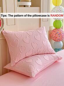 2/3pcs Pink Heart Pattern Duvet Cover Set, Cute Minimalist Ins Style Bedding Set Suitable For All Seasons, Soft And Breathable Bedroom Decor Duvet Cover, Machine Washable, Twin/Full/Queen/King All Sizes (1 Duvet Cover + 1/2 Pillowcases, Filling Not Included) - Pink - View 10