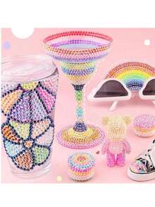 3mm 24 Colors DIY Resin Rhinestone Acrylic Box, Suitable For Handmade Jewelry, Shiny Mixed Color 3mm/4mm/5mm Crystal Rhinestones, DIY Pure Handmade Diamond Craft, Suitable For Clothing Rollers, Glassware, Shoes, Fabric, Artwork - A - View 3