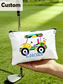 Custom Lightweight Waterproof Canvas Cosmetic Bag, Personalized Text/Logo Print, Zip Closure Large Capacity Makeup Pouch, Custom Gift - Multicolor - View 10
