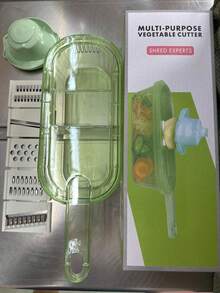 多功能蔬菜切片器與刨絲器,馬鈴薯刨絲器,家用廚房手動刨絲器,蔬菜與水果切片器與刨絲器 - 彩色 - 查看 10