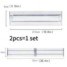 4/8pcs Adjustable Drawer Dividers, 2pcs/Set Transparent Expandable Drawer Dividers, Wardrobe Underwear Socks Organizer, Suitable For Clothing, Tableware, Cosmetics Storage, Home And Office Drawer Storage, Wardrobe Storage - Clear - View 5
