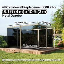 Outsunny Replacement Mosquito Netting For Gazebo 10' X 13' Black Screen Walls For Canopy With Zippers For Parties And Outdoor Activities, Khaki - Khaki - View 7