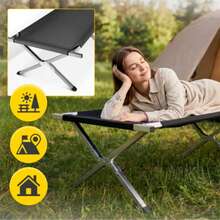 Outdoor Portable Folding Camping Cot, Black And Green Dual Color Options, Simple Folding Bed For Camping And Napping - Black - View 2