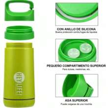 Lunchera Hermética Con Vaso Y Cubiertos Libre De Bpa, lonchera kids portatil BUEN PROVECHO - Morado Violeta - Ver 4