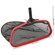 RibasuBB 18.9In Deep Pool Leaf Skimmer Net, Aluminum Frame, Push Button Buckle, Telescopic Pole Compatible, Red Frame Black Mesh - Default - View 6