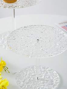 1/3 cái đế bánh acrylic trong suốt vân đá tròn, tháo rời được, dùng cho đám cưới, tiệc mừng, sinh nhật, kệ trưng bày bánh ngọt đám cưới - Trong sáng - Xem 6