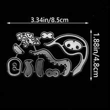 卡通章魚兩件組剪裁模具，適用於拼貼簿，耐用切割模板，DIY 拼貼簿相簿裝飾紙卡，金屬卡片製作用品 - 銀白色 - 查看 3