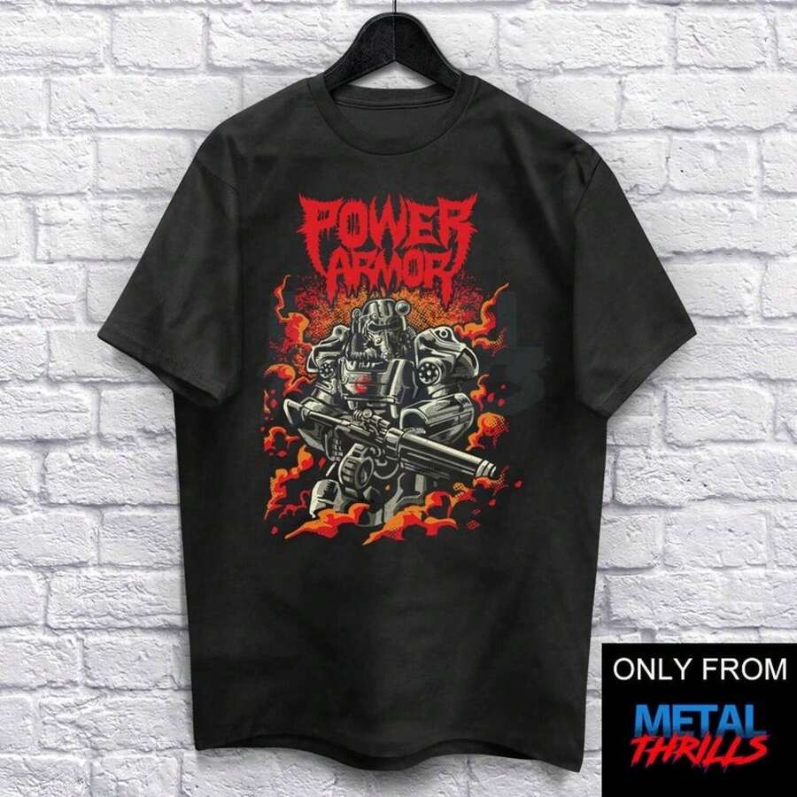 Camiseta Radioactive Power Unisex (Para Hombres y Mujeres), Camiseta Gamer, Camisetas Heavy Metal, Camiseta de Videojuegos, Música Retro, ropa de hombre, ropa de verano para hombre, ropa de - Negro - Ver 1