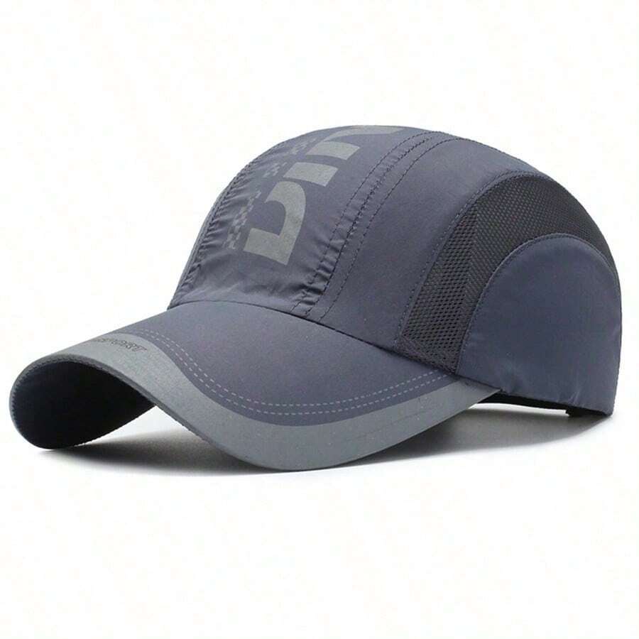 1 Piece Breathable Lightweight Mesh Running Cap, Adjustable Outdoor Sports Sun Hat, Unisex - 深灰色 - 查看 1