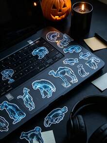 56pcs/Set Halloween Aesthetic Sticker Art, Suitable For Phone Case, Notebook, Laptop, Water Bottle, Scrapbook Diary, Etc. Unique Decorative Sticker Pack. - A - View 6