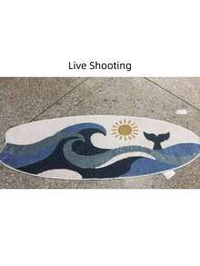 1件衝浪板造型地墊,仿羊絨地毯,柔軟舒適,房間裝飾,家居用品,門墊,客廳地毯,廚房地墊,家居裝飾,臥室裝飾,浴室裝飾,易於清潔 - 彩色 - 查看 10