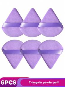 29Pcs/6pcs Purple Makeup Brush Set Rose Gold Ferrule With Multi Size Triangle Velvet Powder Puff Mini Beauty Sponge Dry Wet Dual Use Cosmetic Tools For Foundation Blush Eyeshadow Concealer Loose Powder - Purple - View 10
