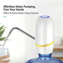 Bomba extractora eléctrica recargable doméstica para garrafas de agua, dispensador automático para agua mineral - Blanco - Ver 2